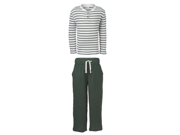 LUPILU® Detský mušelínový set, 2-dielny. (zelená, 98/104)