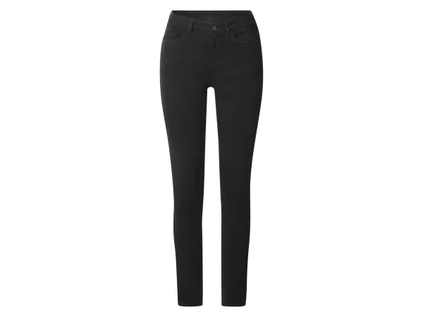 ESMARA® Dámske prémiové push-up džínsy na pozadie, Skinny Fit, normálna výška pásu. (čierna, 38)