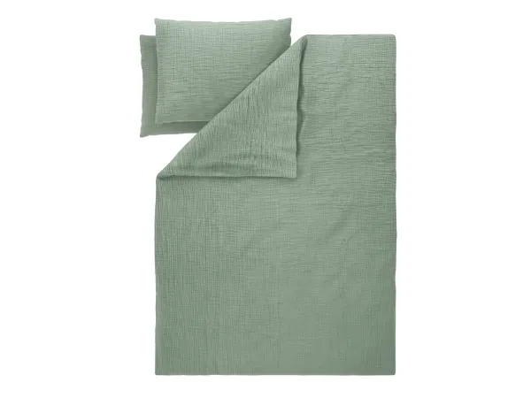 LIVARNO® Mušelínová posteľná bielizeň Premium, 200 x 220 cm (zelená)