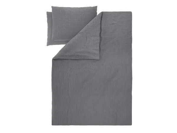 LIVARNO® Mušelínová posteľná bielizeň Premium, 200 x 220 cm (tmavosivá)