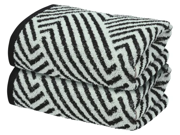 LIVARNO® Froté uteráky, 2 ks, 50 x 100 cm (vzor/čierna)