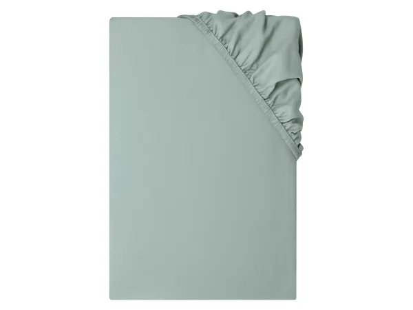 LIVARNO® Saténová napínacia plachta, 90-100 x 200 cm (zelená)