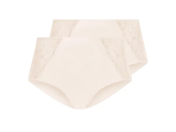 ESMARA® Dámske nohavičky s čipkou, 2 kusy (krémová, S (36/38))
