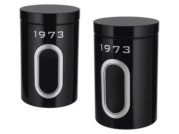 SILVERCREST® Dózy Retro 1973, 2 kusy (čierna)