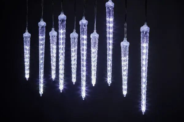 LIVARNO® Svetelná reťaz s cencúľmi, 148 LED (studená biela)