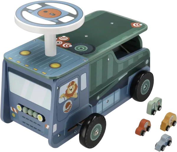 LUPILU® Drevené odrážadlo/Hojdací koník (odrážadlo autotransportér)