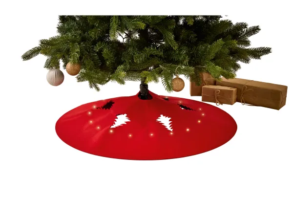 LIVARNO® LED deka pod vianočný stromček, Ø 100 cm (okrúhly, červená)