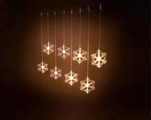 LIVARNO® Svetelný LED záves (snehová vločka/teplá biela)