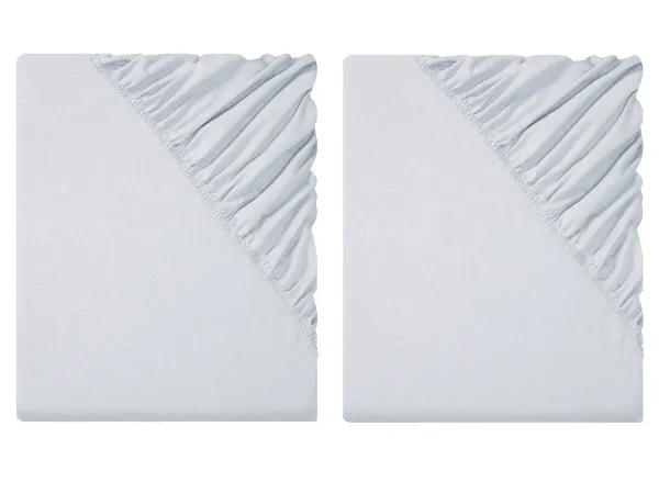 LIVARNO HOME Napínacia plachta, 90 – 100 x 200 cm, bledosivá, 2 kusy