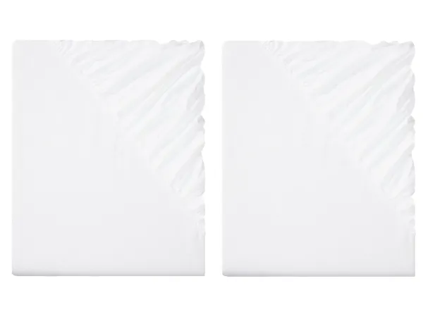 LIVARNO HOME Napínacia plachta, 90 – 100 x 200 cm, biela, 2 kusy