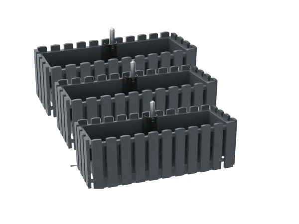 PARKSIDE® Kvetináč 50 cm, antracitový, 3 kusy