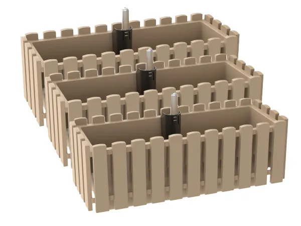 PARKSIDE® Kvetináč 50 cm, béžový, 3 kusy