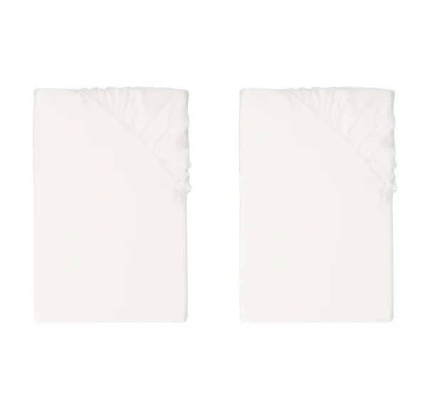 LIVARNO® Napínacia plachta z bambusovej viskózy Premium, 90 – 100 x 200 cm, biela, 2 kusy