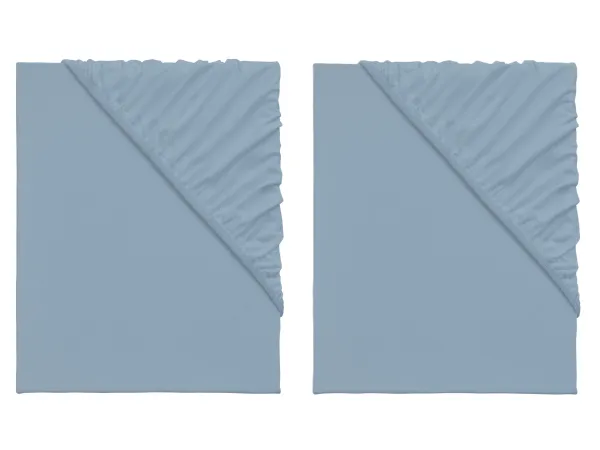 EMMA Džersejová napínacia plachta, 90 – 100 x 200 cm, modrá, 2 kusy