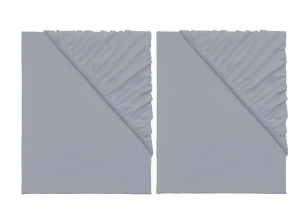 EMMA Džersejová napínacia plachta, 90 – 100 x 200 cm, sivá, 2 kusy