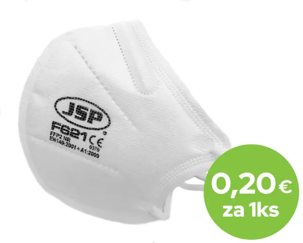 JSP F621 FFP2 respirátor bez ventilčeku - balenie 40 ks Biela, 40 kusov