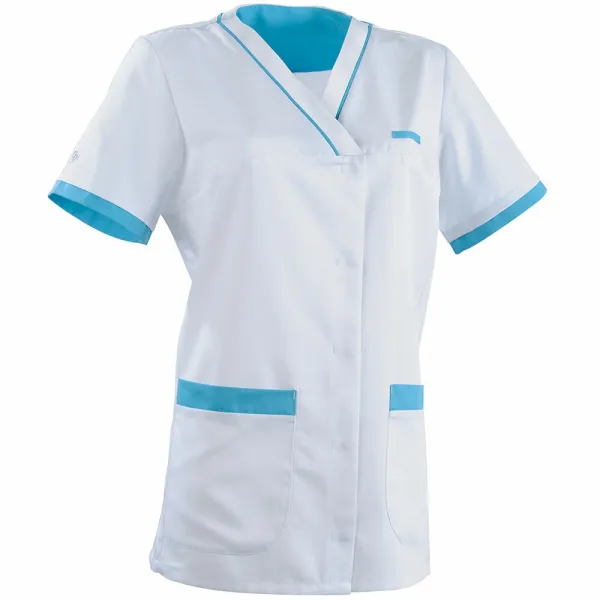 Lafont ALEXANDRA Blúzka dámska dvojfarebná XL, Biela-Tyrkysová