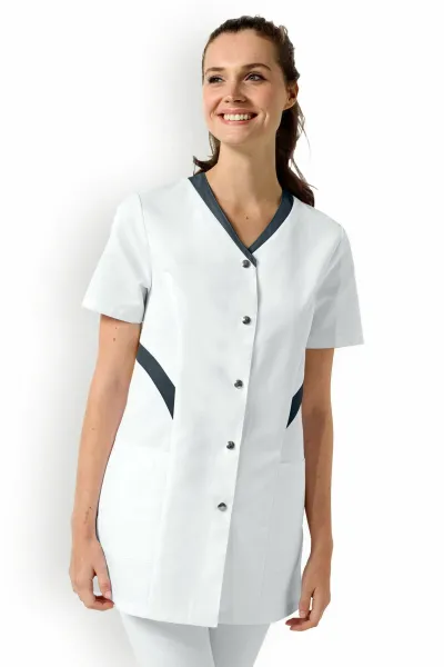 Clinic Dress Blúzka dámska 4XL, Biela-Námornícka modrá