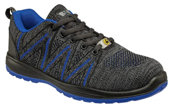 Bennon KNITTER S1 ESD BLUE LOW Bezpečnostná obuv Čierna-Modrá, 38