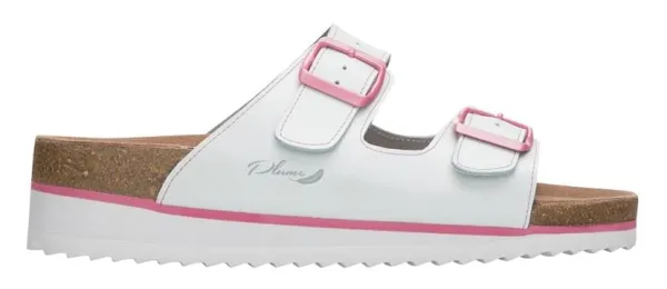 Ardon JUNO WHITE Korkové šľapky 41, Biela-Ružová