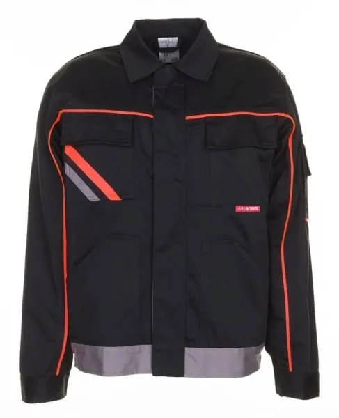 Planam VISLINE V2 Pracovná blúza 56, Čierna-Oranžová-Zinková