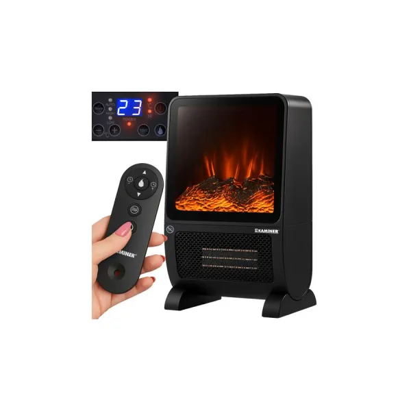 Elektrický ohrievač s plameňovým efektom v akcii