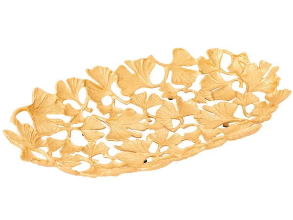 Ginkgo miska zlatá 40x26 cm