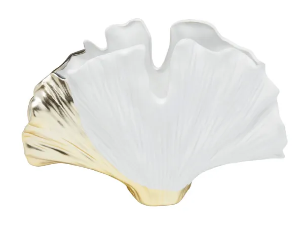 Ginkgo Elegance váza 18 cm bielo-zlatá