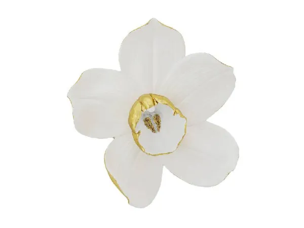 Orchidea nástenná dekorácia bielo-zlatá