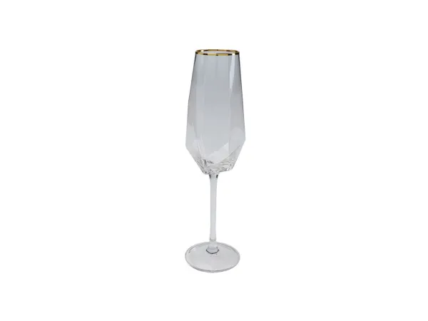 Diamond Gold pohár na šampanské so zlatým okrajom
