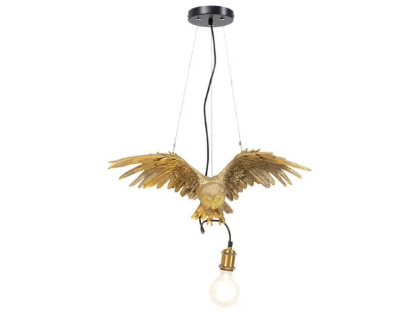 Owl visiaca lampa zlatá