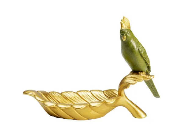 Parrot Guard dekoračná miska 10x21 cm zelená/zlatá