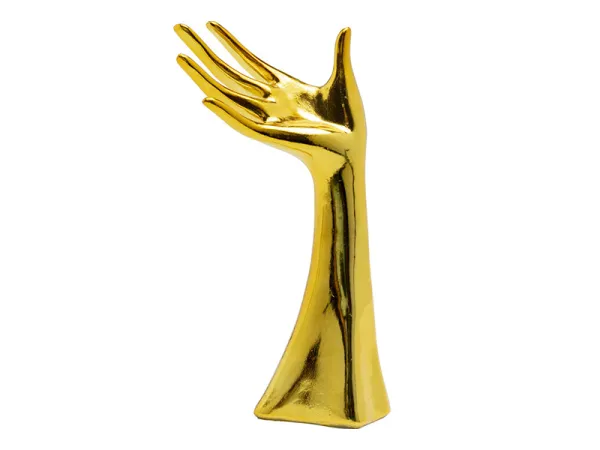 Jewellery Hand dekorácia zlatá 10x20 cm