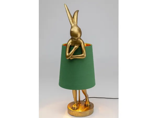 Rabbit stolná lampa 68 cm zlatá/zelená