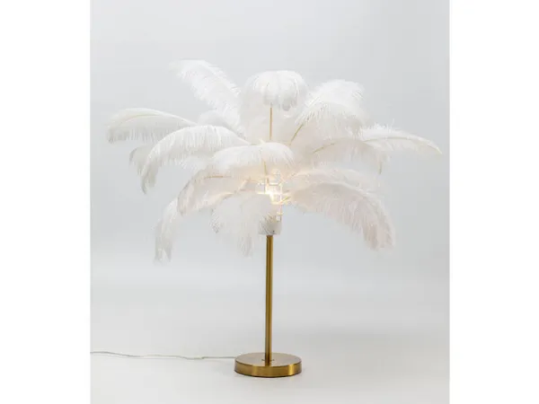 Feather Palm stolná lampa biela 60 cm