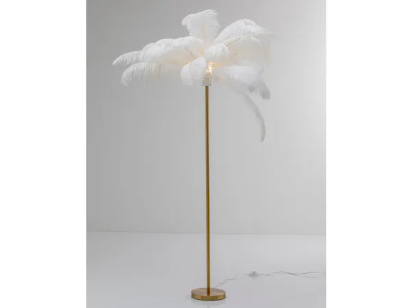 Feather Palm stojaca lampa biela 165 cm