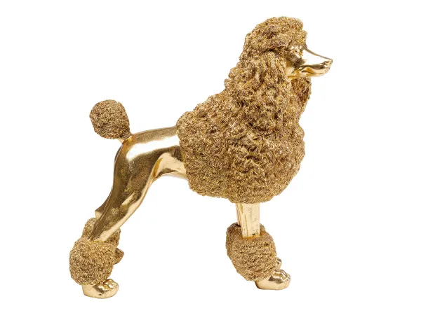 Mrs Poodle dekorácia zlatá 34 cm