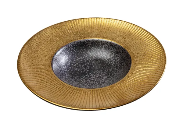 Diva hlboký tanier zlato-čierny Ø22 cm