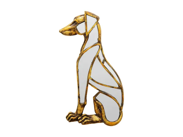 Dog Mirror nástenná dekorácia mosadzná 38 cm