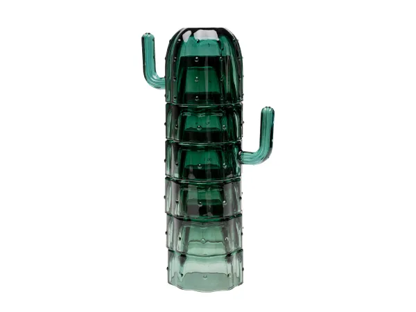 Cactus sada 6 pohárov zelená