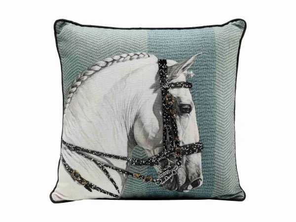 Show Horse Head vankúš modrý 45x45 cm