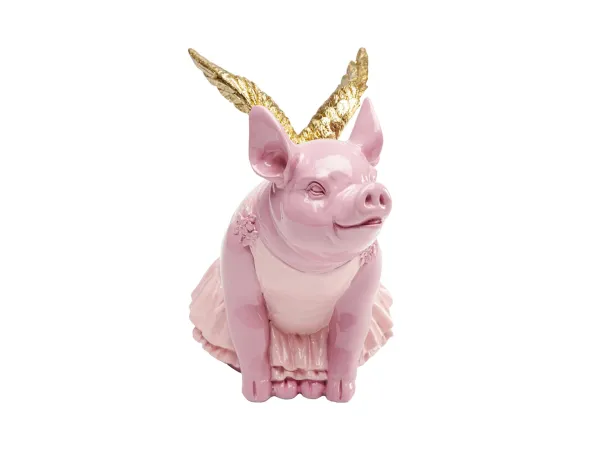 Flying Pig pokladnička 15 cm ružová