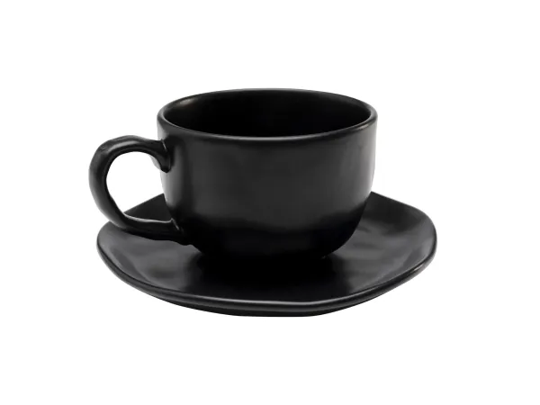Organic Black šálka na kávu s podšálkou