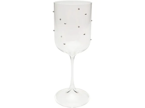 Glam Dots Silver pohár na biele víno 22 cm