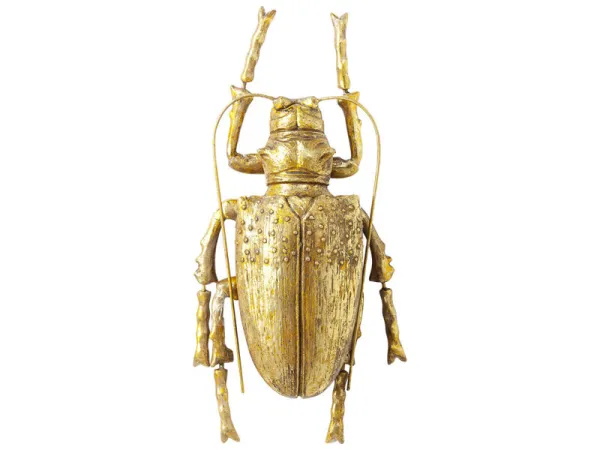 Longicorn Beetle nástenná dekorácia zlatá