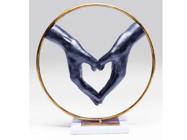 Elements Heart Hand dekorácia srdce čierna/zlatá