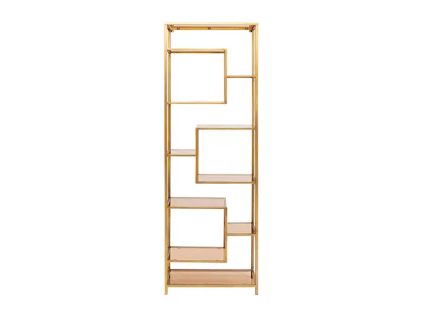 Loft policový regál zlatý 195x60 cm