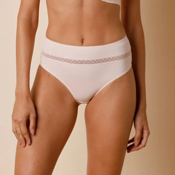 Súprava 2 vysokých nohavičiek Paia zn. Confidence Lingerie® z mikrovlákna a vyšívaného tylu