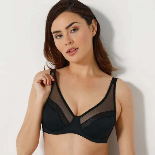 Zmenšujúca podprsenka Paia zn. Confidence Lingerie® z mikrovlákna a vyšívaného tylu, s kosticami