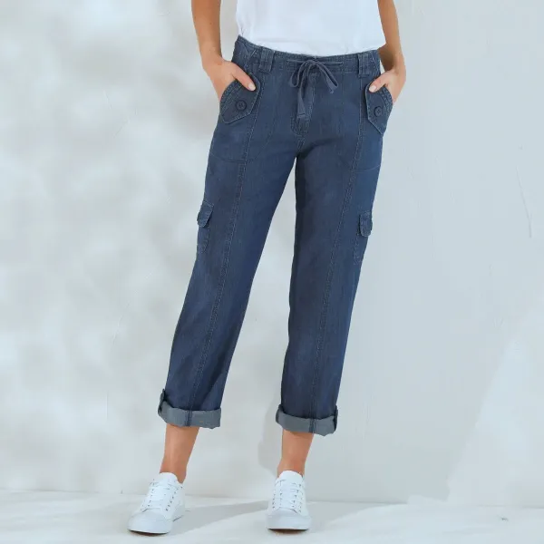 Nohavice s vreckami z denimu